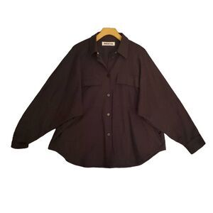 Roucha Onchi Women's Oversized Blue Cotton Blend Long Sleeve Jacket BB MP